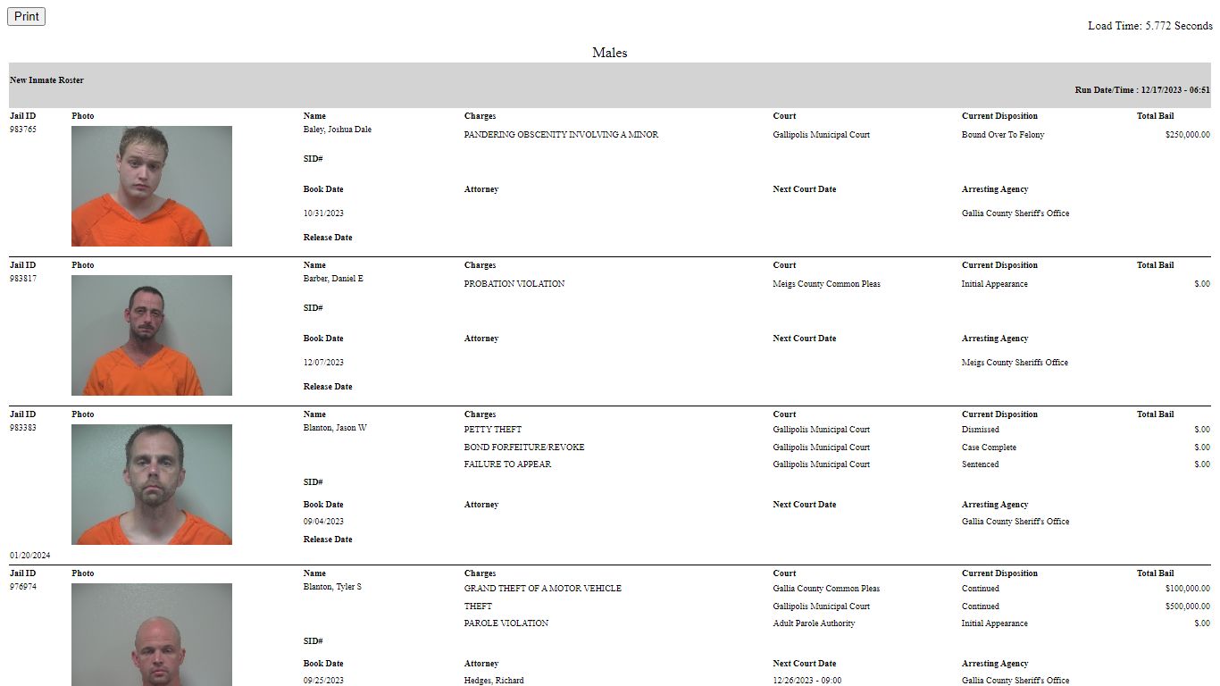 New Inmate Roster - JUSTICE DATA SOLUTIONS, INC.