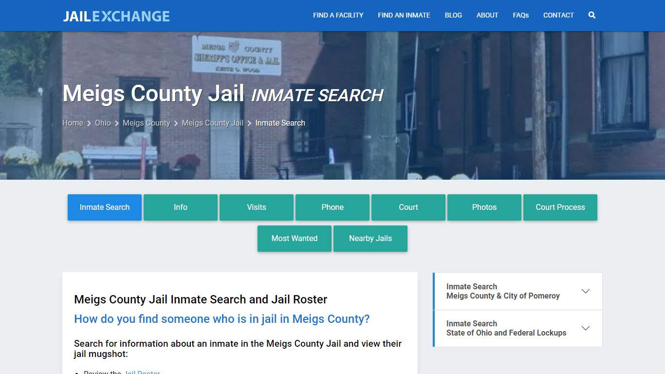 Inmate Search: Roster & Mugshots - Meigs County Jail, OH